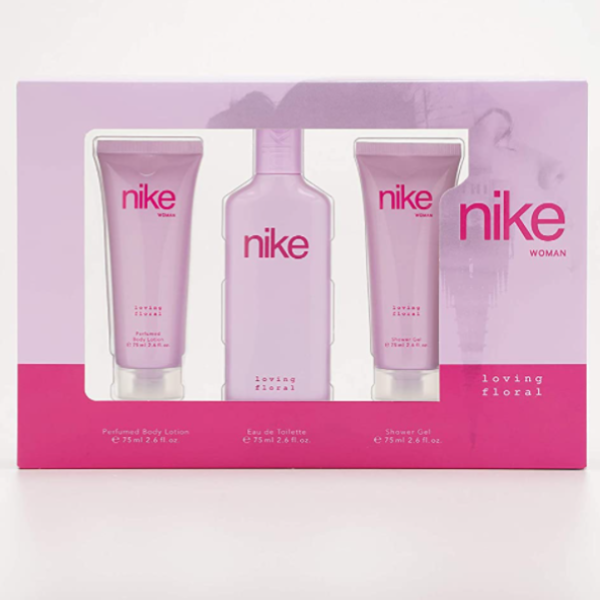 Nike Loving Floral Woman pack Loción Corporal 75 ml + EDT Deodorant 75 ml + Gel de Ducha 75 ml