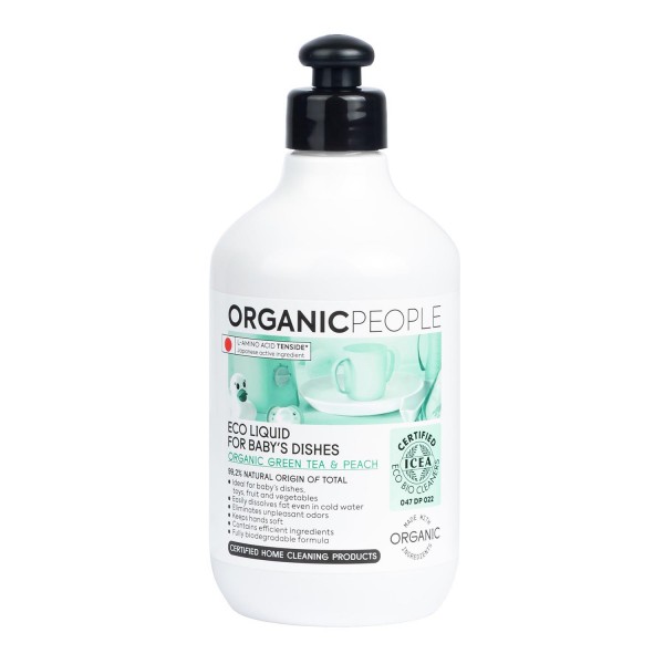 Organic people organic green tea & peach eco liquid for baby's dishes 200ml